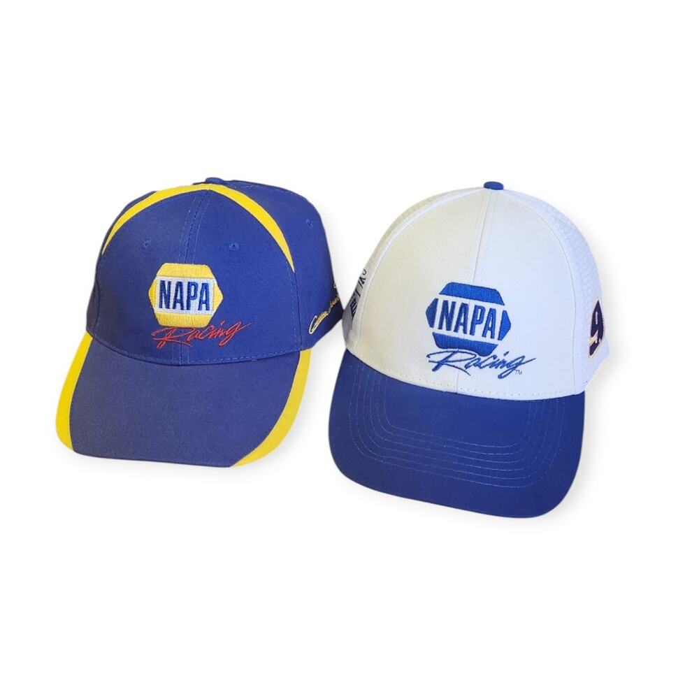 2 NAPA Racing Chase Elliott Ron Copp Blue White Baseball Cap Hats NWOT